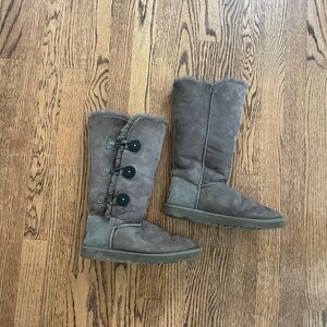 Ugg Grey Tall Button Boots size 8